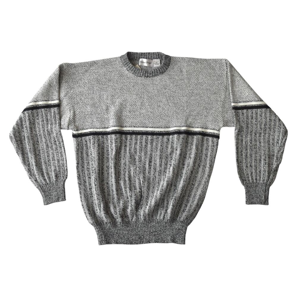 Vintage Michael Gerald Black & White Knit Sweater XL Deadstock